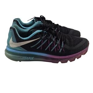 Nike‎ Air Max Womens 9.5 Running Shoes Black Teal Cushion Training Sneakers